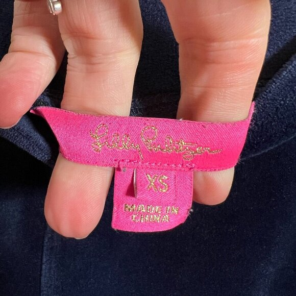 Lilly Pulitzer Jordynne Velour Pant Size XS True Navy Preppy Comfy Lounge Travel - Picture 4 of 11